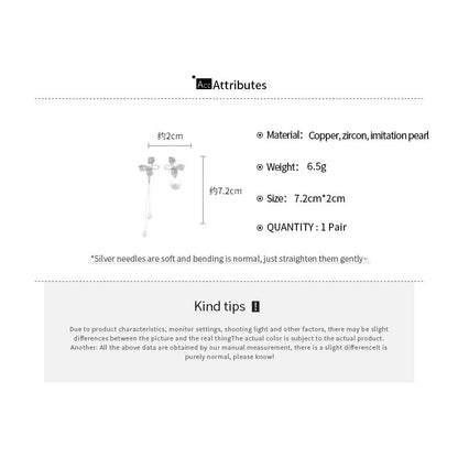 Faux Pearl Floral Dangle Earring