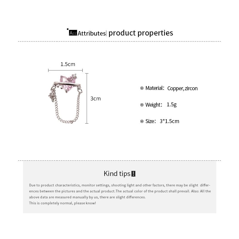 Heart Chain Stud Earring