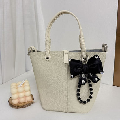 Faux with Pad Lanyard Rhinestone Pearl Bow Charm Phone