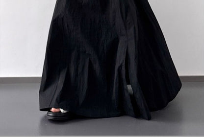 High Rise Plain Slit Maxi A-Line Skirt