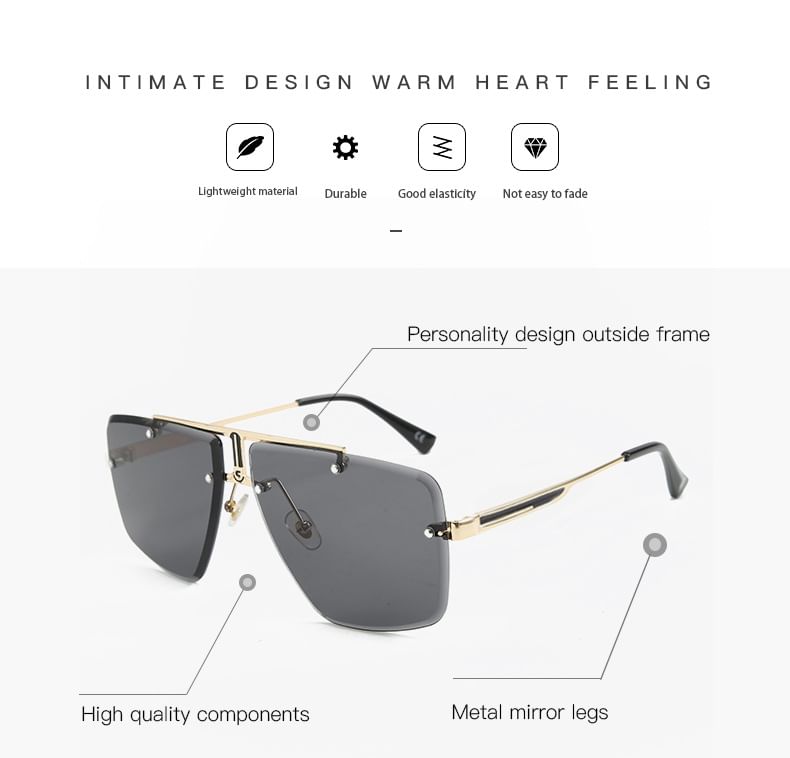 Ombre Square Frame Sunglasses