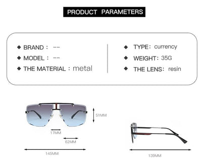 Ombre Square Frame Sunglasses