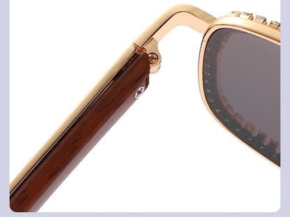 Rhinestone Square Frame Sunglasses