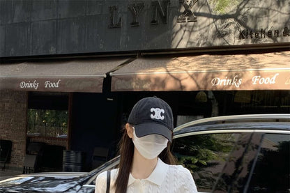 Short-Sleeve Plain Cable Knit Crop Polo Shirt