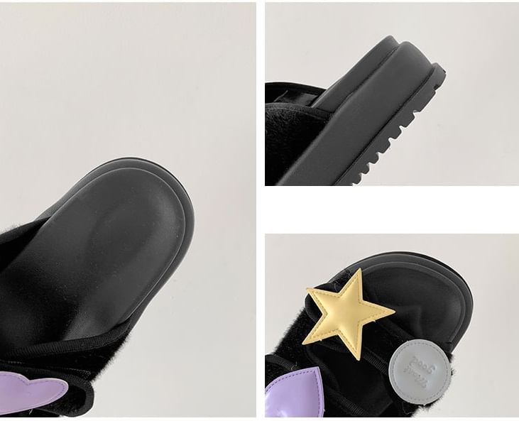 Platform Adhesive Strap Patch Slide Sandals