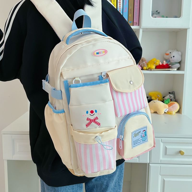 Panel Backpack Plaid Zip