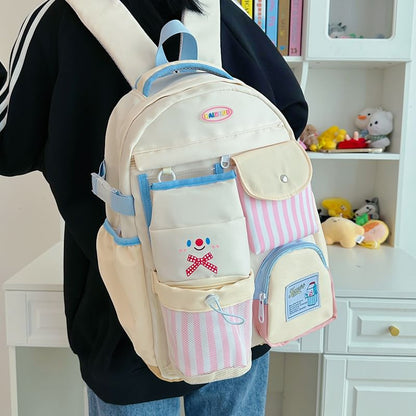 Panel Backpack Plaid Zip