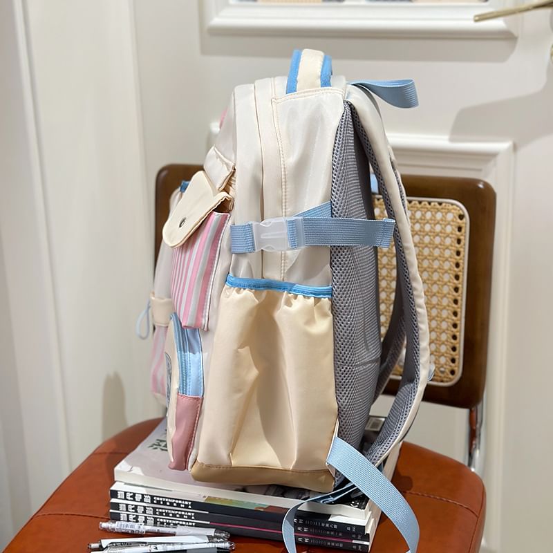 Panel Backpack Plaid Zip