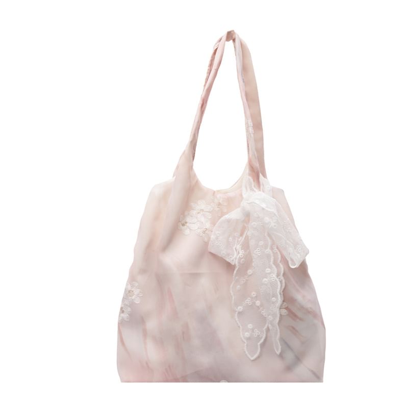 Lace Panel Tote Bag