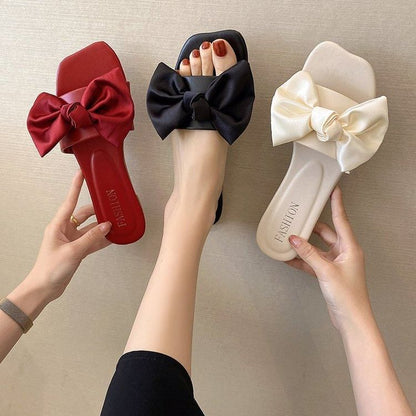Slide Satin Bow Sandals