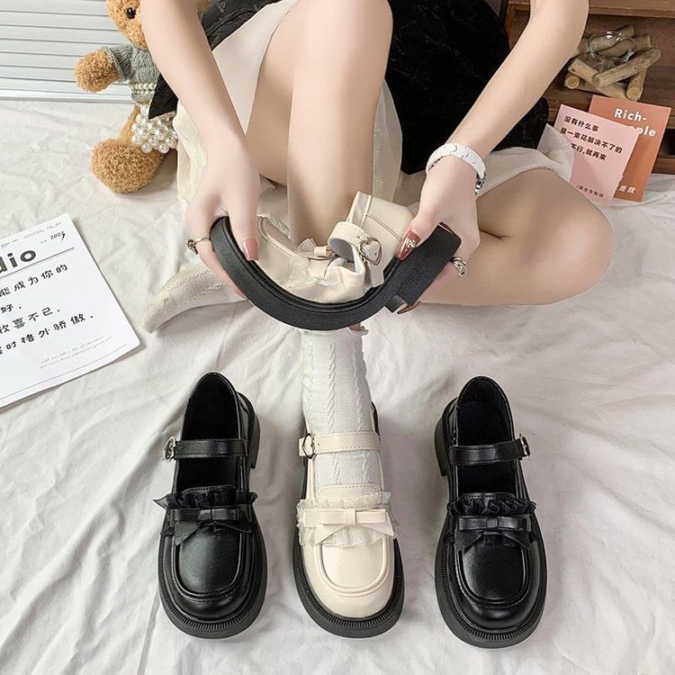 Jane Bow Platform Shoes Mary