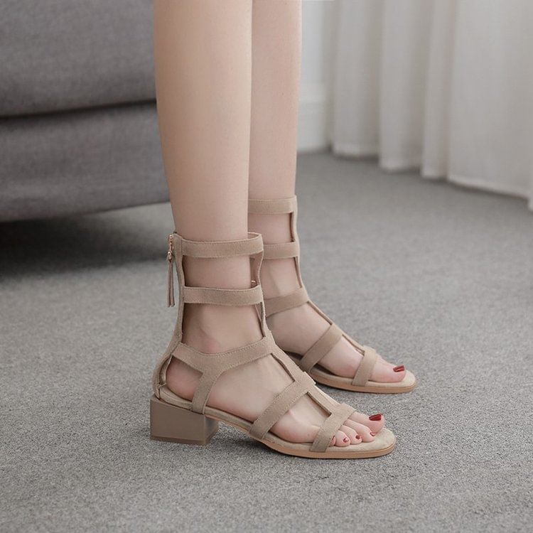 Faux Suede Gladiator Sandals