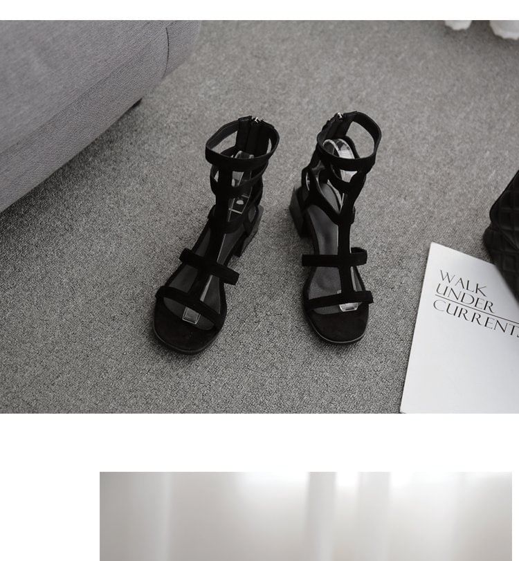 Faux Suede Gladiator Sandals