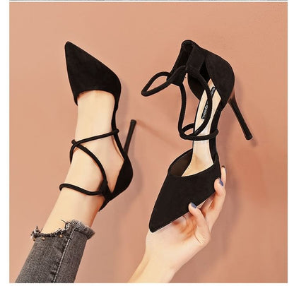Toe Stiletto Pumps Pointed Strapped