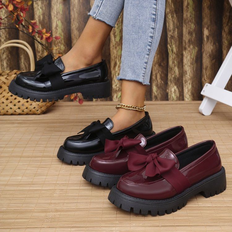 Loafers Bow Platform