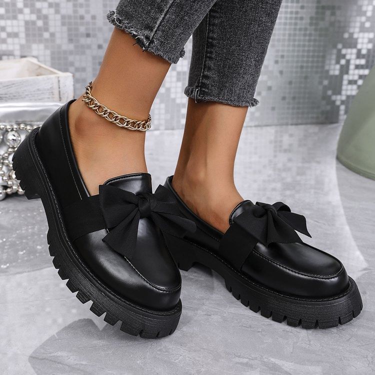 Loafers Bow Platform