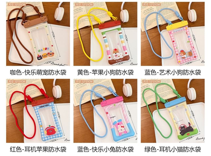Cartoon Touchscreen Waterproof Crossbody Phone Pouch (Various Designs)