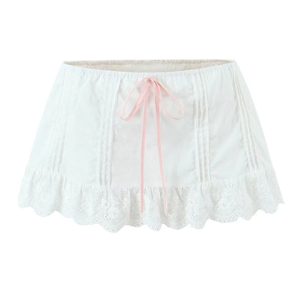 V-Neck Lace Panel Button-Up Crop Tank Top