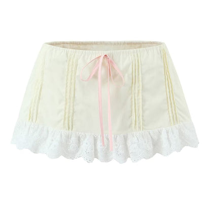 V-Neck Lace Panel Button-Up Crop Tank Top