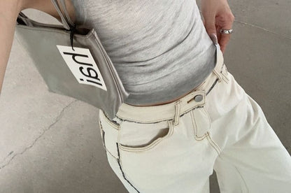 Fit Ribbed Neck Slim Gradient Scoop Tank Top