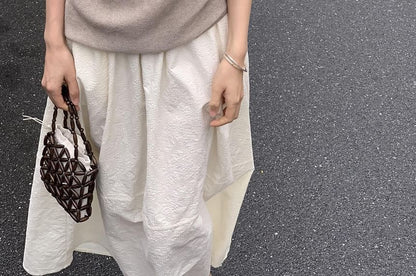 Short-Sleeve Knit Off-Shoulder Plain Top