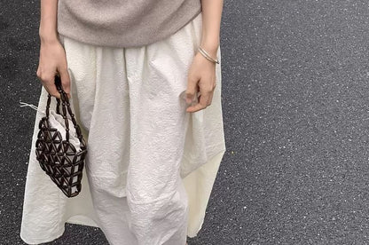 Short-Sleeve Knit Off-Shoulder Plain Top