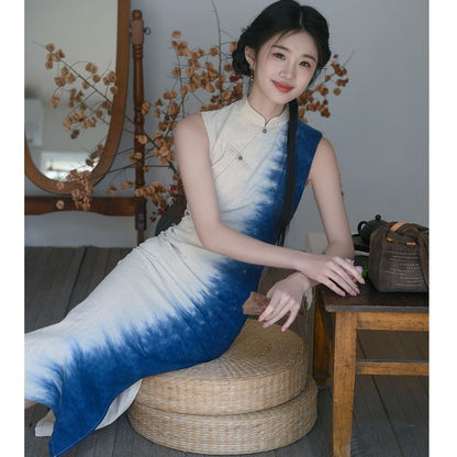 Tie-Dye Maxi Sheath Qipao (Various Designs)