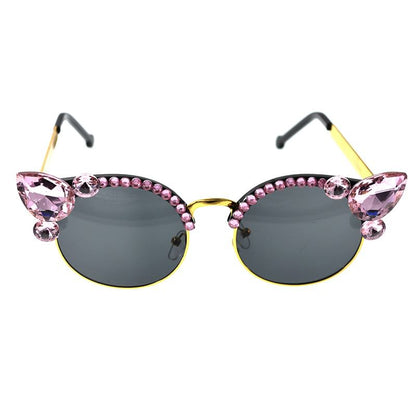 Floral Rhinestone Sunglasses
