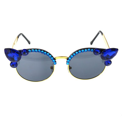Floral Rhinestone Sunglasses