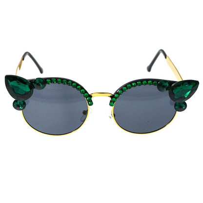 Floral Rhinestone Sunglasses