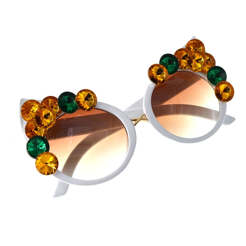 Rhinestone Sunglasses Eye Cat