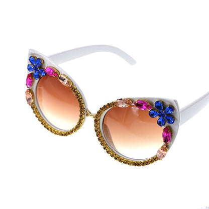 Rhinestone Sunglasses Eye Cat