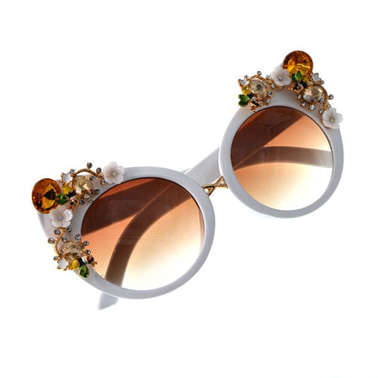 Rhinestone Sunglasses Eye Cat