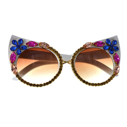 Rhinestone Sunglasses Eye Cat