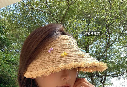 Bow Fringed Straw Sun Hat