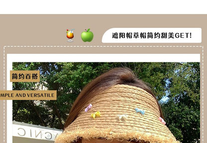 Bow Fringed Straw Sun Hat