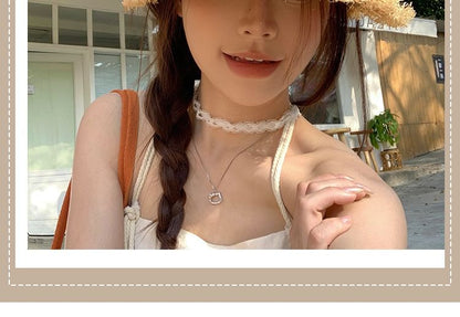 Bow Fringed Straw Sun Hat