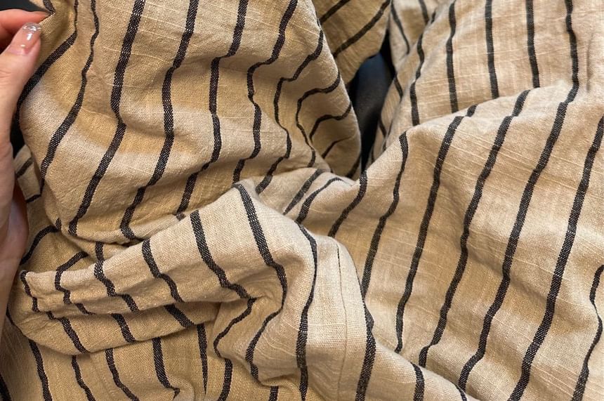 High Waist Plain Striped Wide Leg Pants