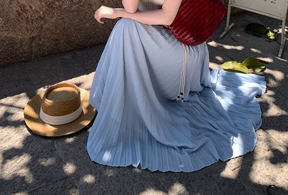 Crew Sleeveless Neck Plain Top Ribbed Knit