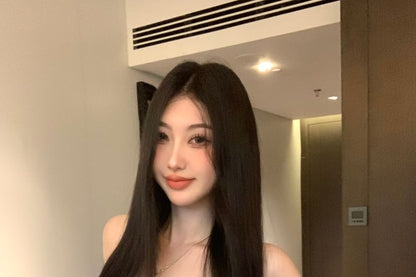 Lace-Up Panel Lace Crop Tube Top