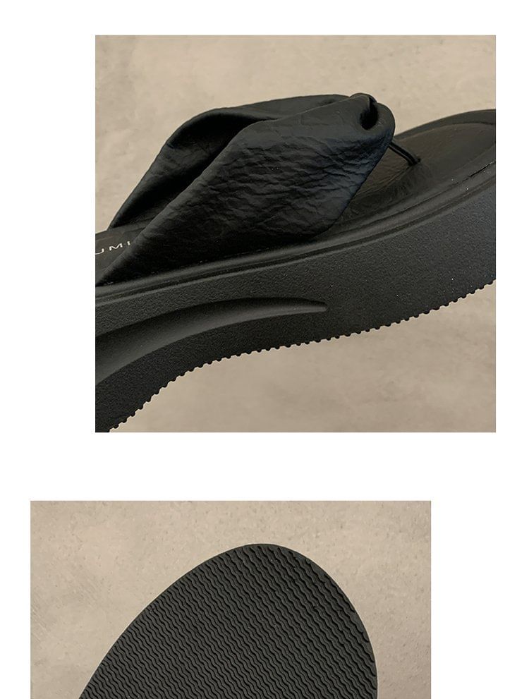 Ruched Platform Flip-Flops