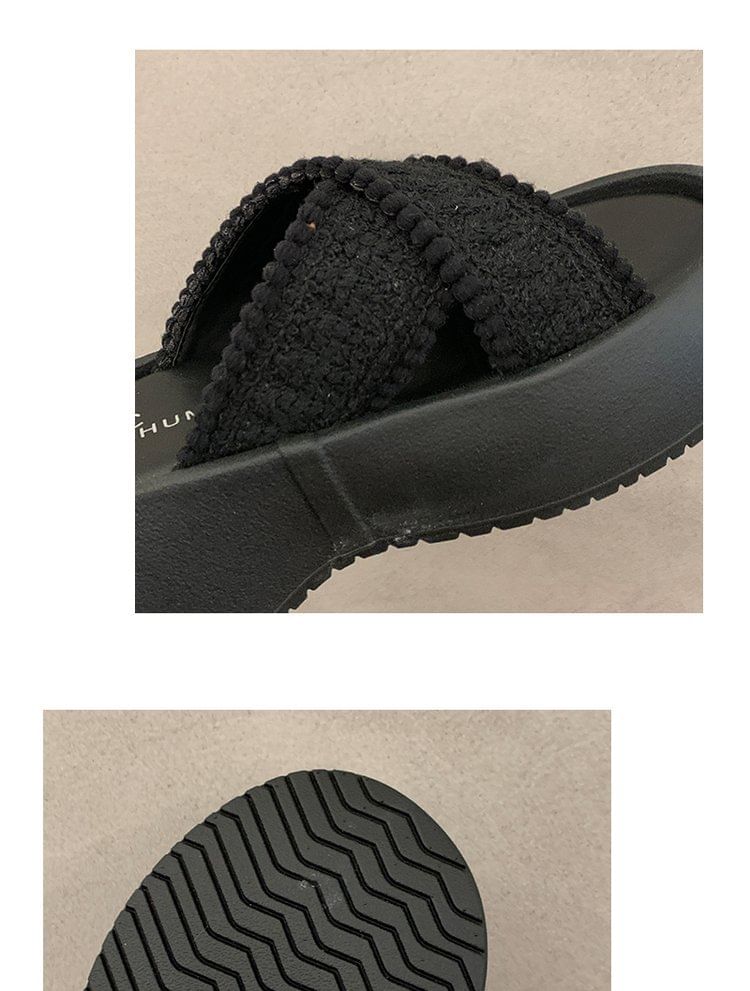 Platform Strap Slide Sandals Cross