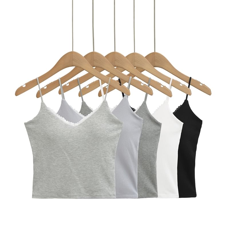 Lace-Trim Padded Camisole Top