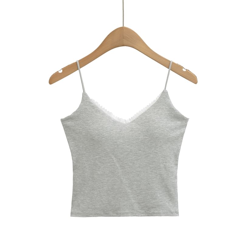 Lace-Trim Padded Camisole Top