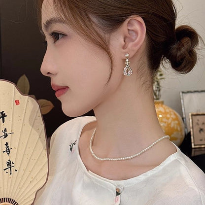 Pipa Drop Earring Floral Enamel