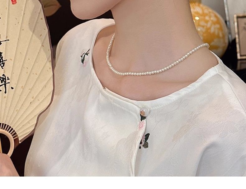 Pipa Drop Earring Floral Enamel