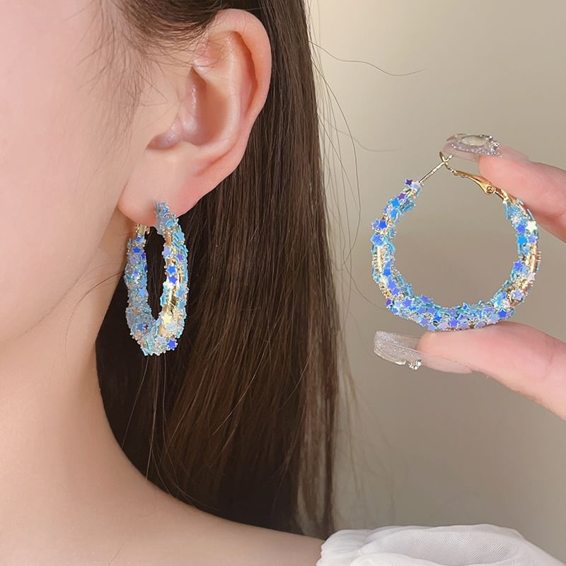 Hoop Heart Bow / Star Earring