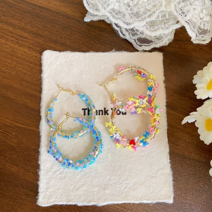 Hoop Heart Bow / Star Earring