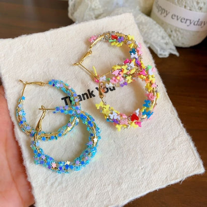 Hoop Heart Bow / Star Earring