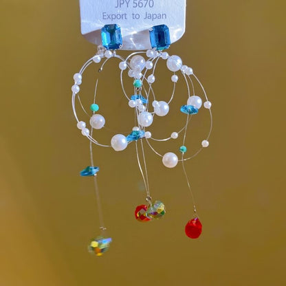 Pearl Rhinestone Earring Drop Faux